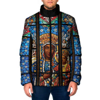 Polish Black Madonna of Czestochowa Padded Jacket Our Lady of Poland Stained Glass