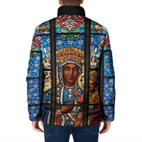 Polish Black Madonna of Czestochowa Padded Jacket Our Lady of Poland Stained Glass