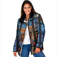Polish Black Madonna of Czestochowa Padded Jacket Our Lady of Poland Stained Glass