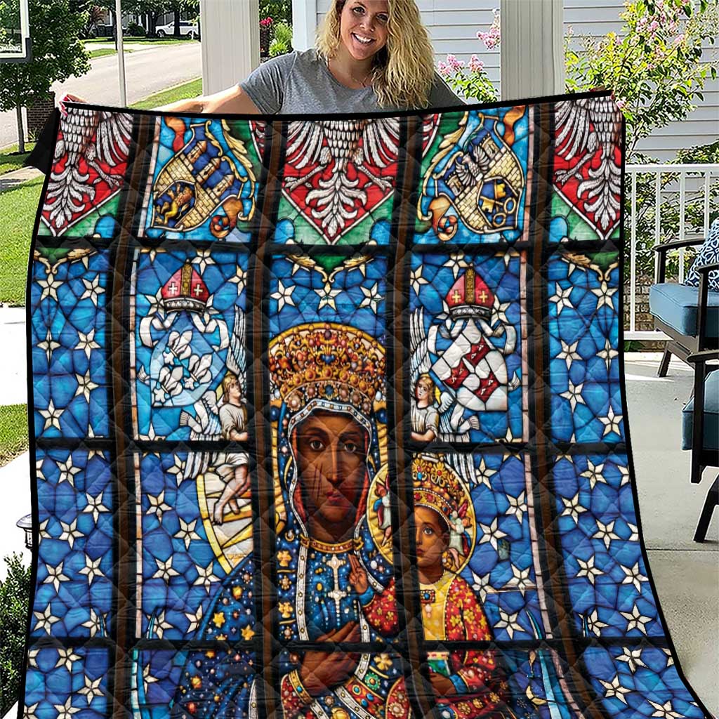 Polish Black Madonna of Czestochowa Quilt Our Lady of Poland Stained Glass