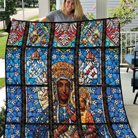 Polish Black Madonna of Czestochowa Quilt Our Lady of Poland Stained Glass