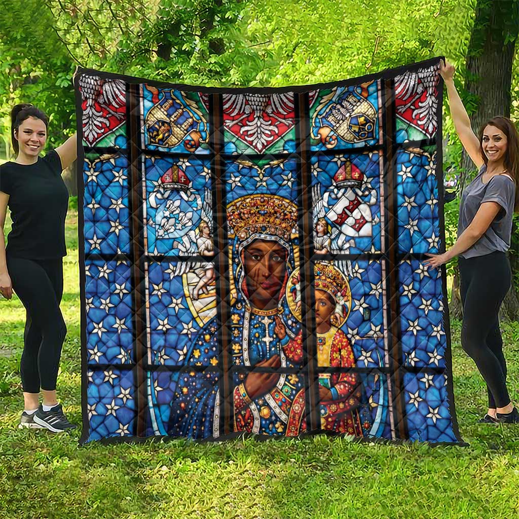 Polish Black Madonna of Czestochowa Quilt Our Lady of Poland Stained Glass