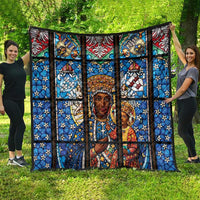 Polish Black Madonna of Czestochowa Quilt Our Lady of Poland Stained Glass