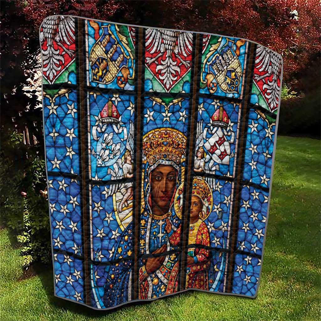 Polish Black Madonna of Czestochowa Quilt Our Lady of Poland Stained Glass