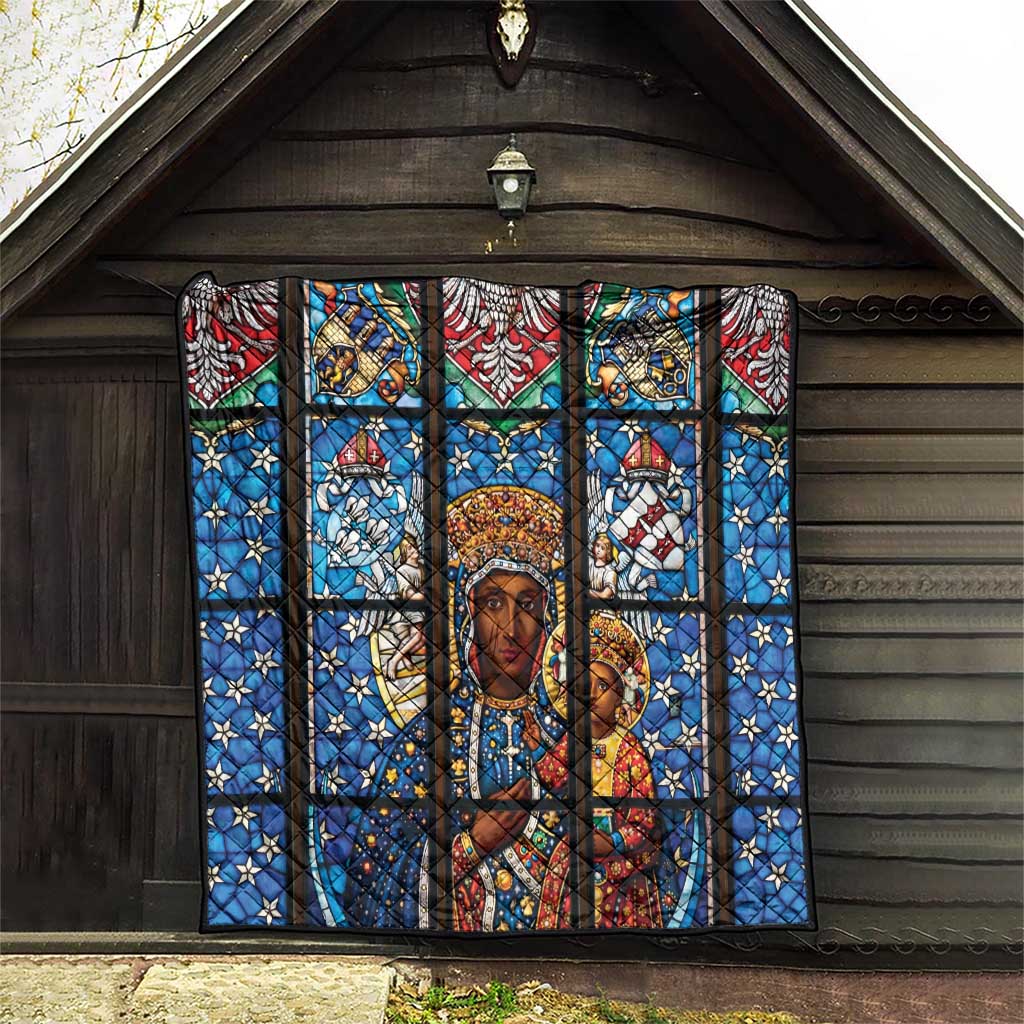 Polish Black Madonna of Czestochowa Quilt Our Lady of Poland Stained Glass