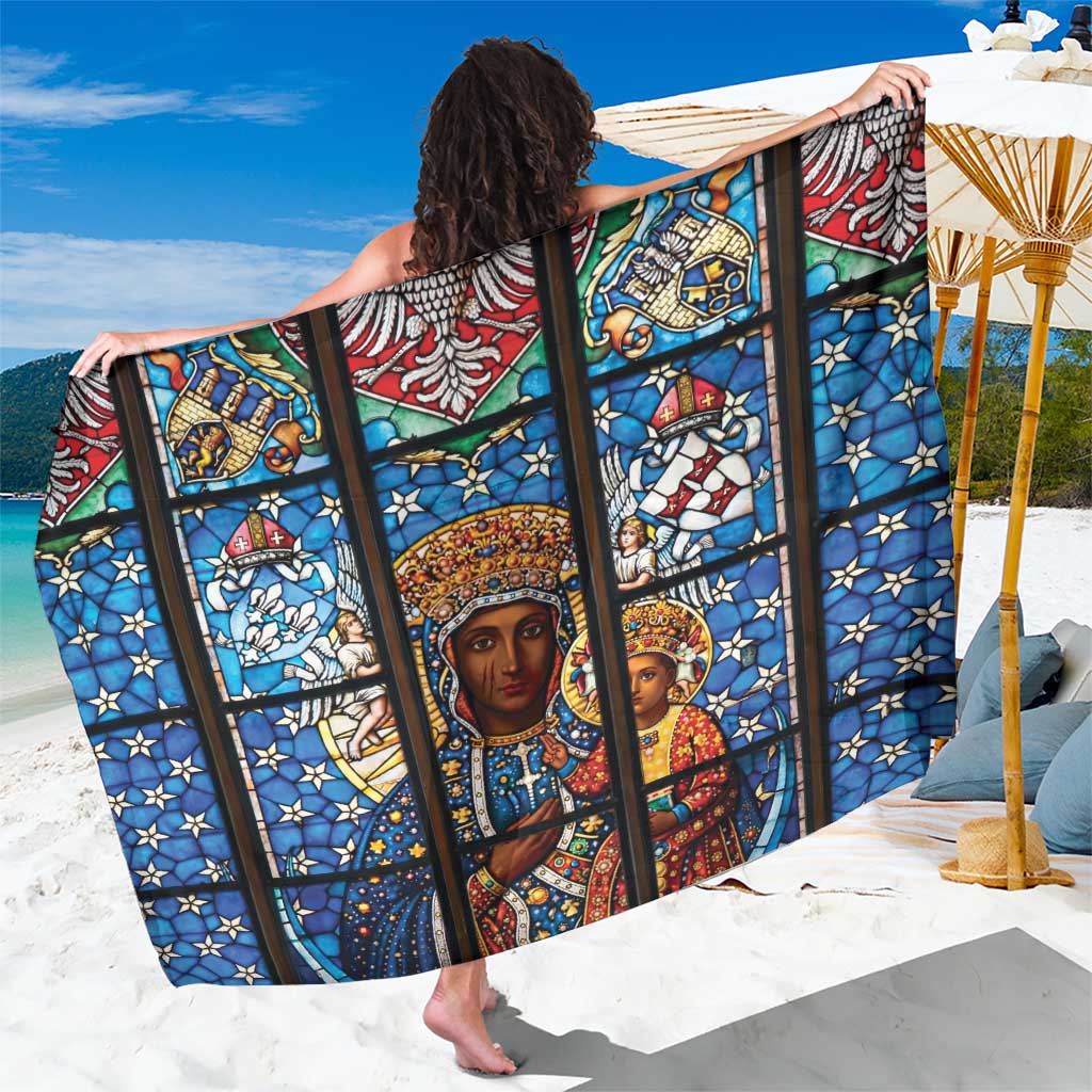 Polish Black Madonna of Czestochowa Sarong Our Lady of Poland Stained Glass