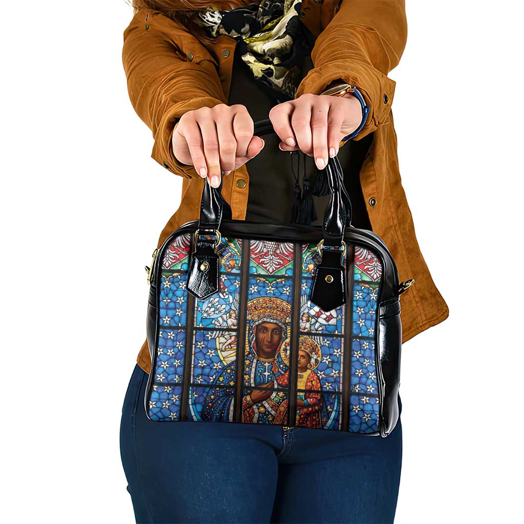 Polish Black Madonna of Czestochowa Shoulder Handbag Our Lady of Poland Stained Glass