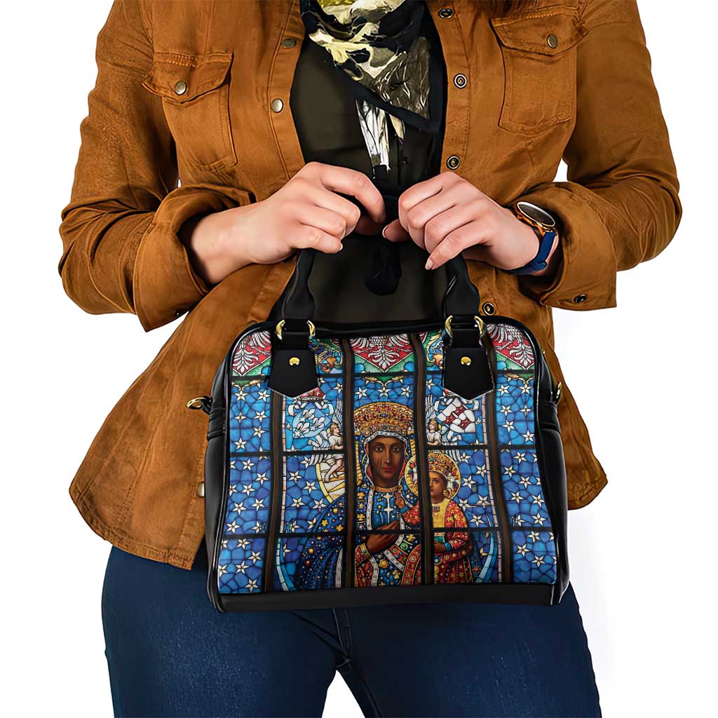 Polish Black Madonna of Czestochowa Shoulder Handbag Our Lady of Poland Stained Glass