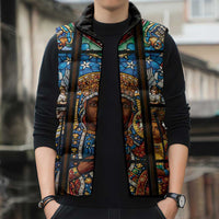 Polish Black Madonna of Czestochowa Sleeveless Puffer Jacket Our Lady of Poland Stained Glass