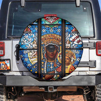 Polish Black Madonna of Czestochowa Spare Tire Cover Our Lady of Poland Stained Glass