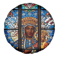 Polish Black Madonna of Czestochowa Spare Tire Cover Our Lady of Poland Stained Glass