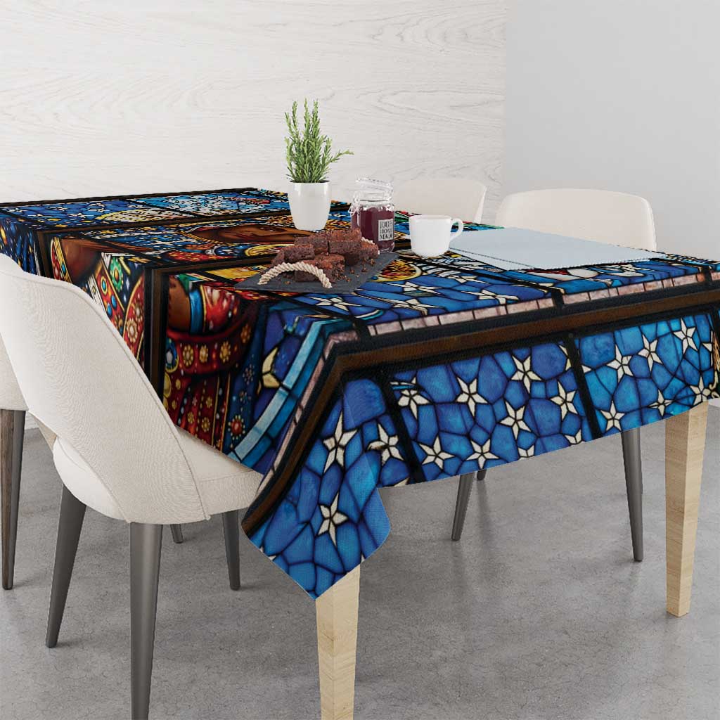 Polish Black Madonna of Czestochowa Tablecloth Our Lady of Poland Stained Glass