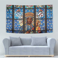 Polish Black Madonna of Czestochowa Tapestry Our Lady of Poland Stained Glass