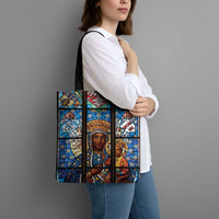 Polish Black Madonna of Czestochowa Tote Bag Our Lady of Poland Stained Glass
