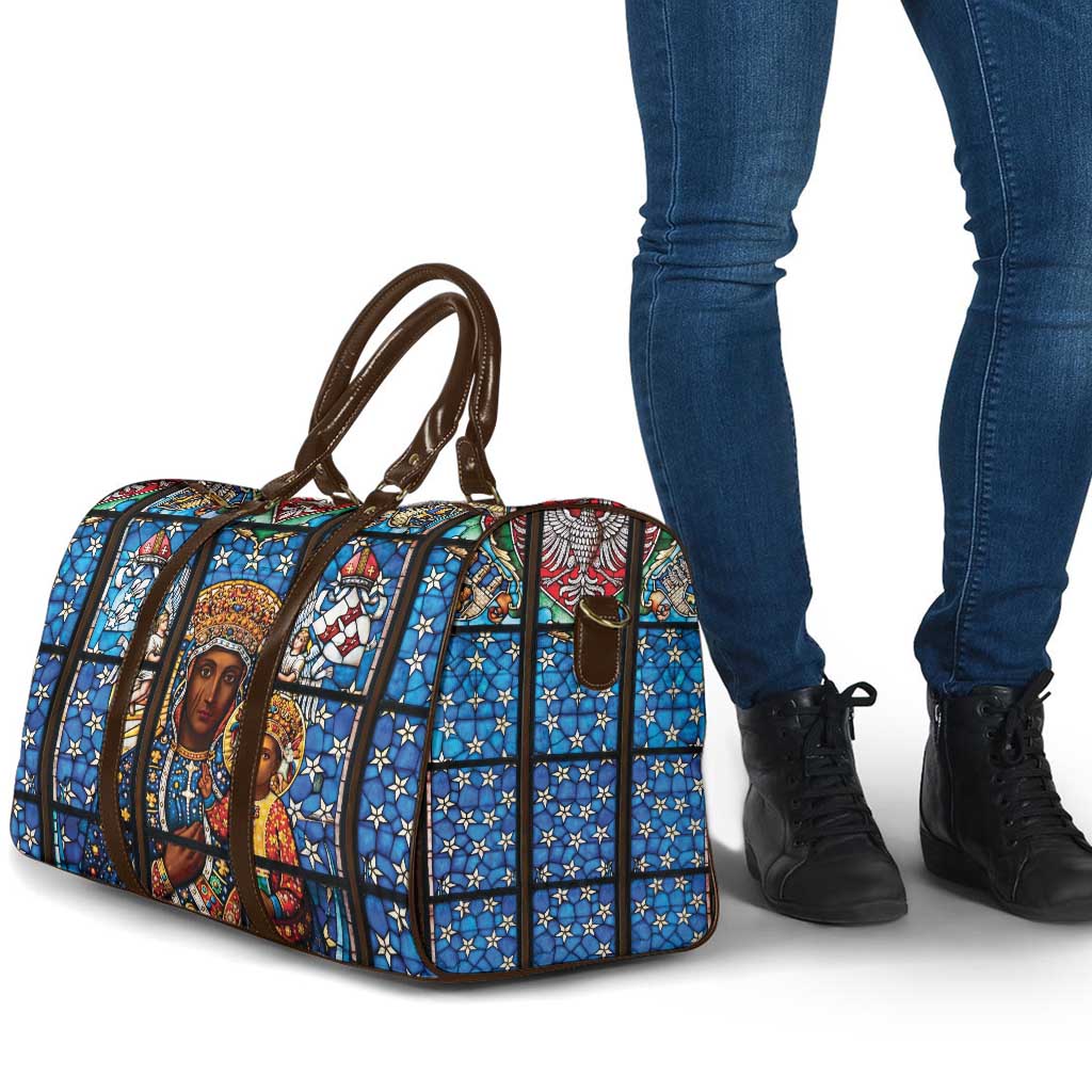 Polish Black Madonna of Czestochowa Travel Bag Our Lady of Poland Stained Glass