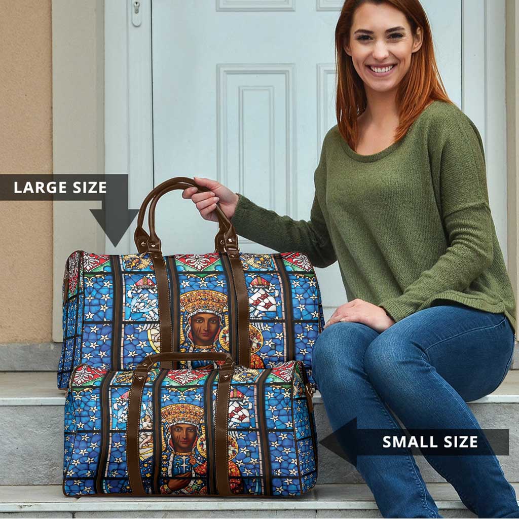 Polish Black Madonna of Czestochowa Travel Bag Our Lady of Poland Stained Glass