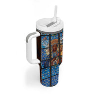 Polish Black Madonna of Czestochowa Tumbler With Handle Our Lady of Poland Stained Glass