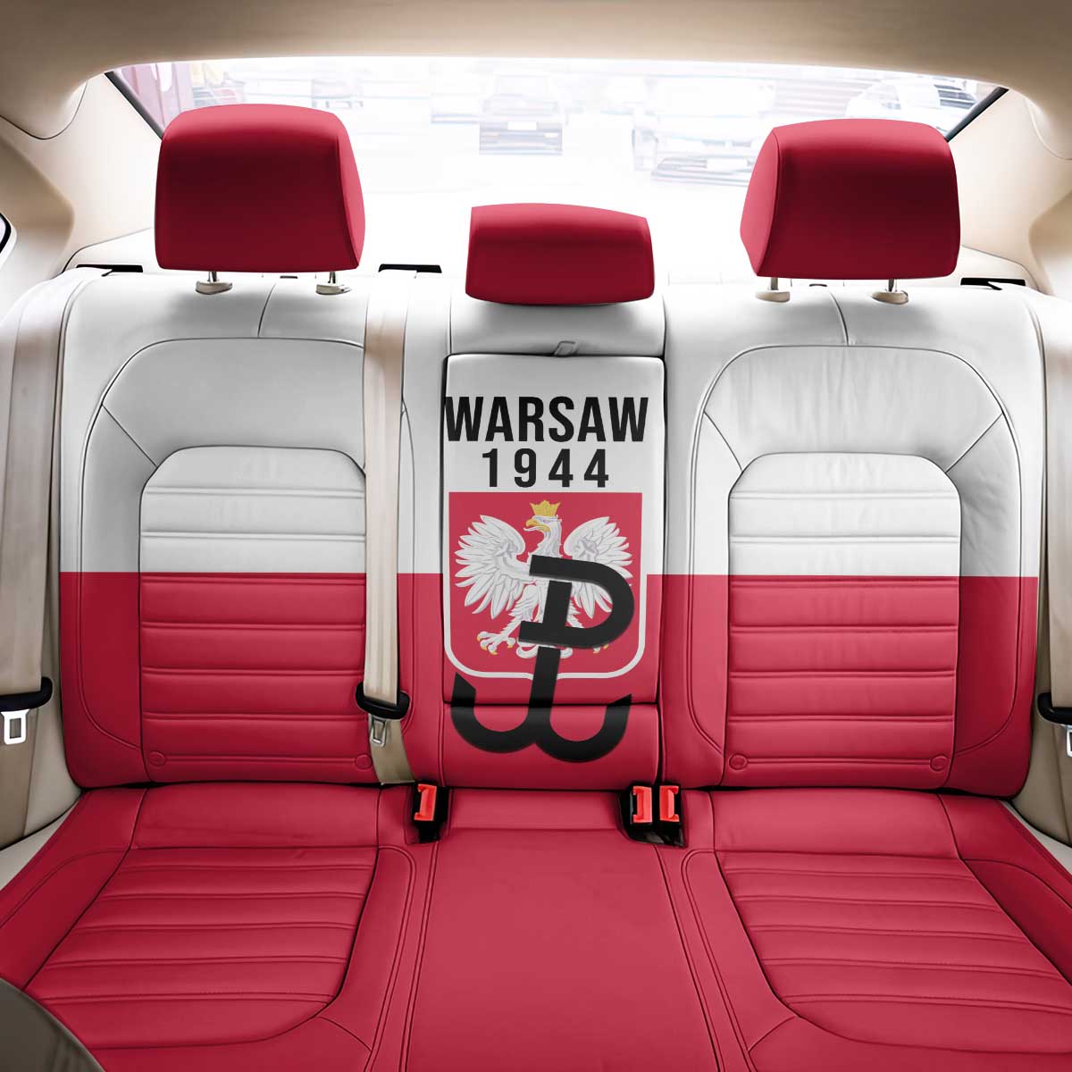 Warsaw Uprising 1944 Poland Back Car Seat Cover White Eagle Kotwica Bóg Honor Ojczyzna