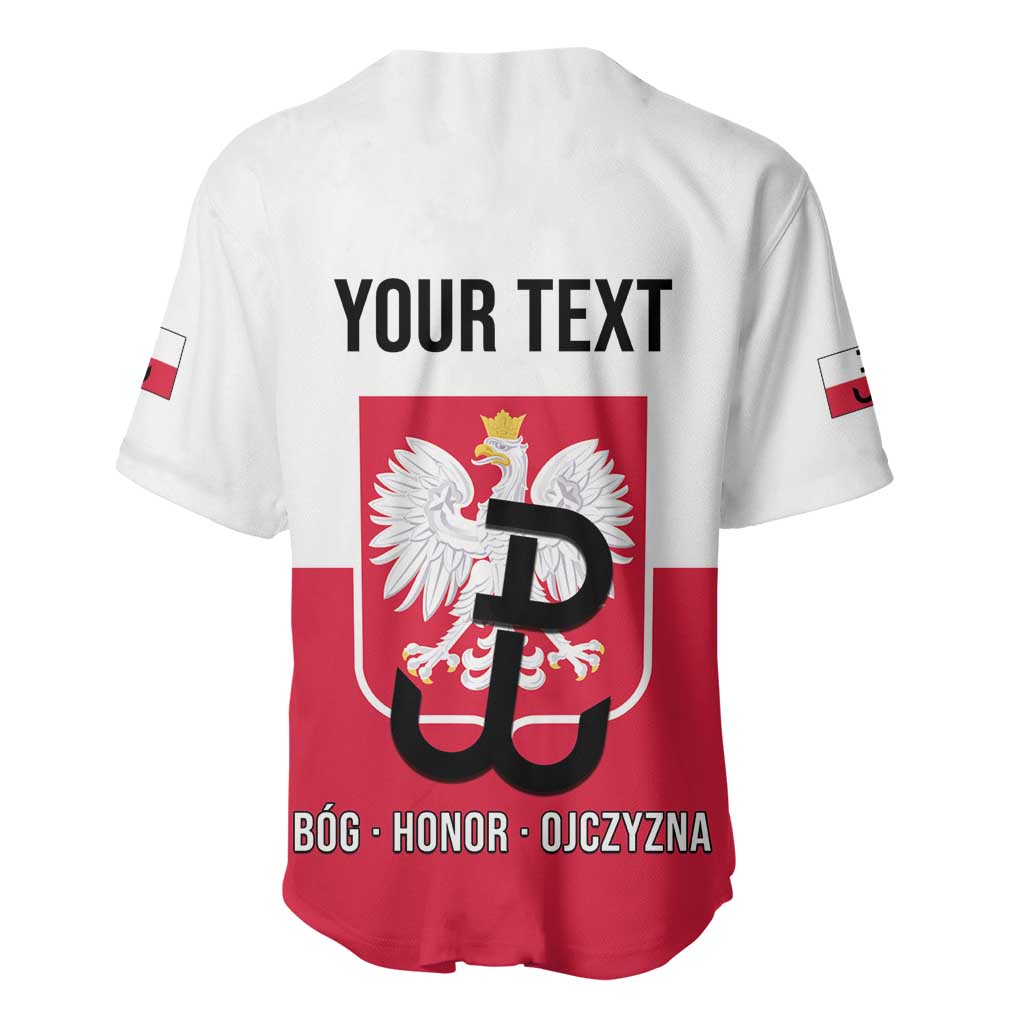 Personalized Warsaw Uprising 1944 Poland Baseball Jersey White Eagle Kotwica Bóg Honor Ojczyzna