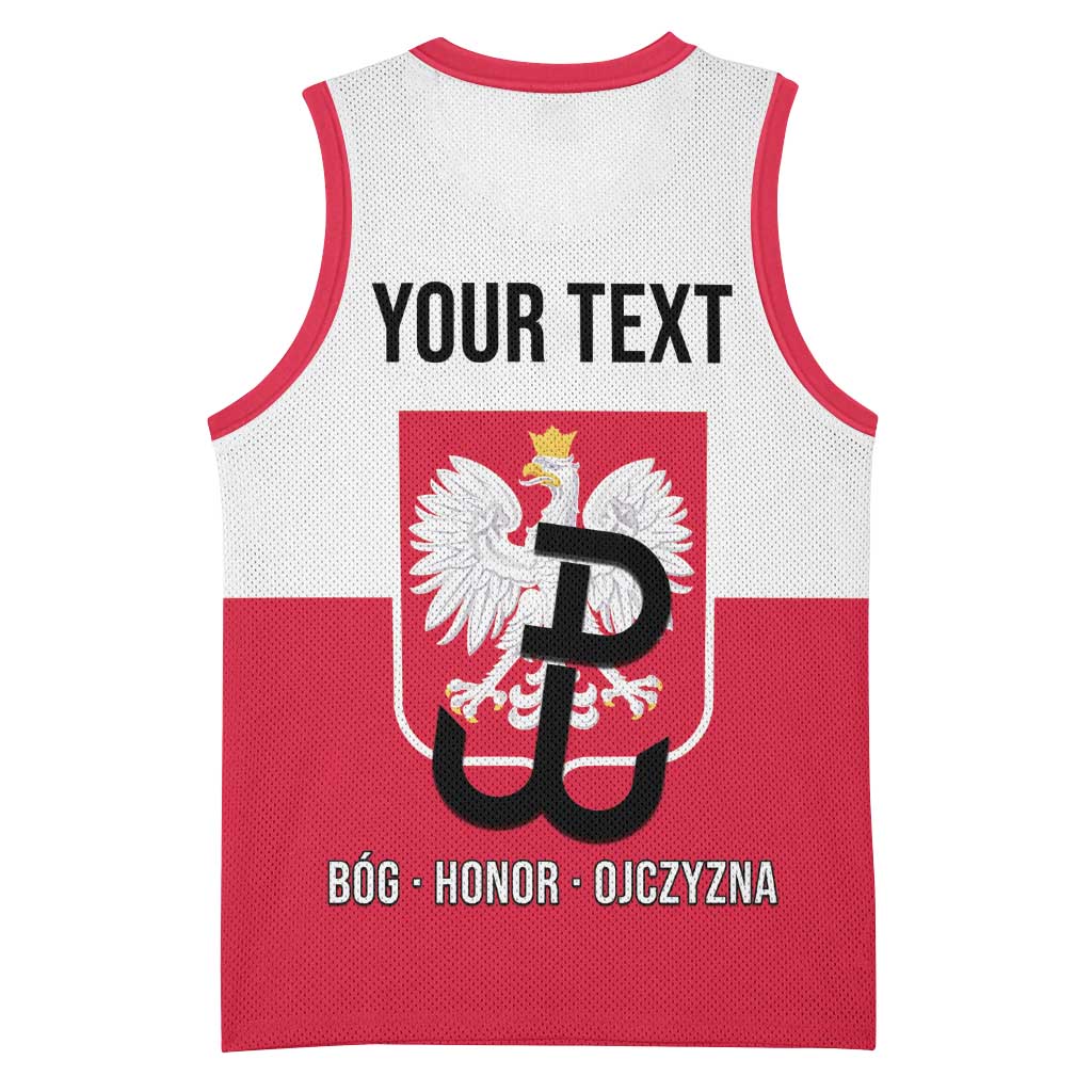 Personalized Warsaw Uprising 1944 Poland Basketball Jersey White Eagle Kotwica Bóg Honor Ojczyzna