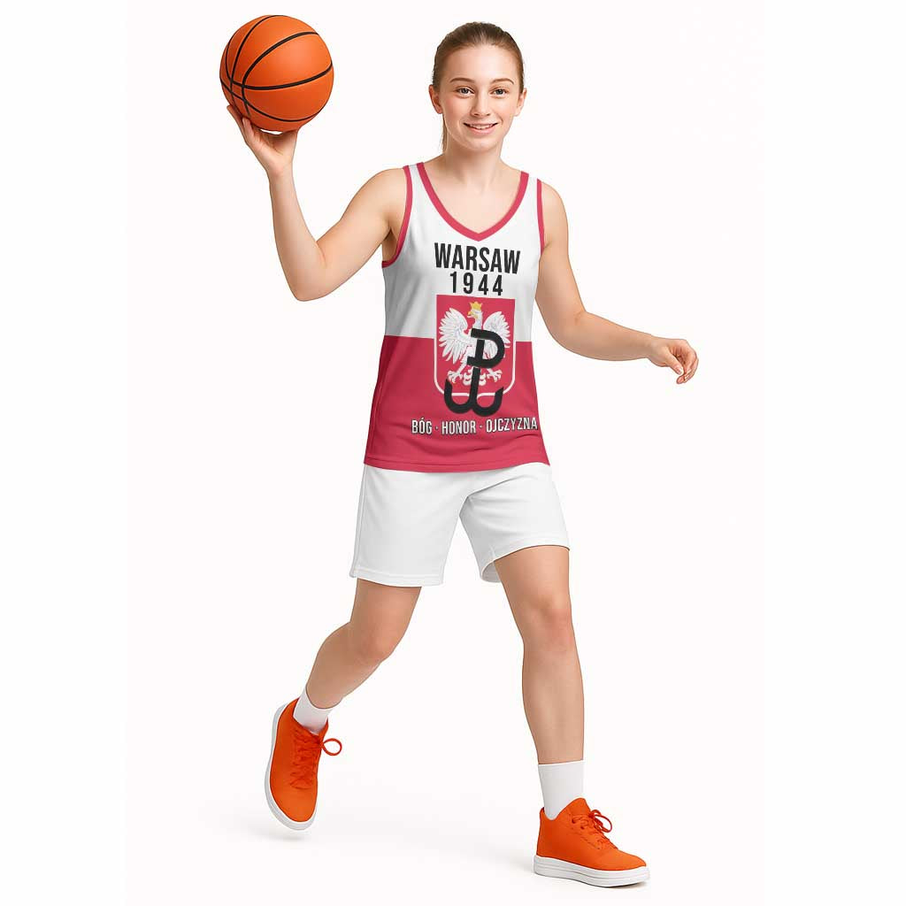 Personalized Warsaw Uprising 1944 Poland Basketball Jersey White Eagle Kotwica Bóg Honor Ojczyzna