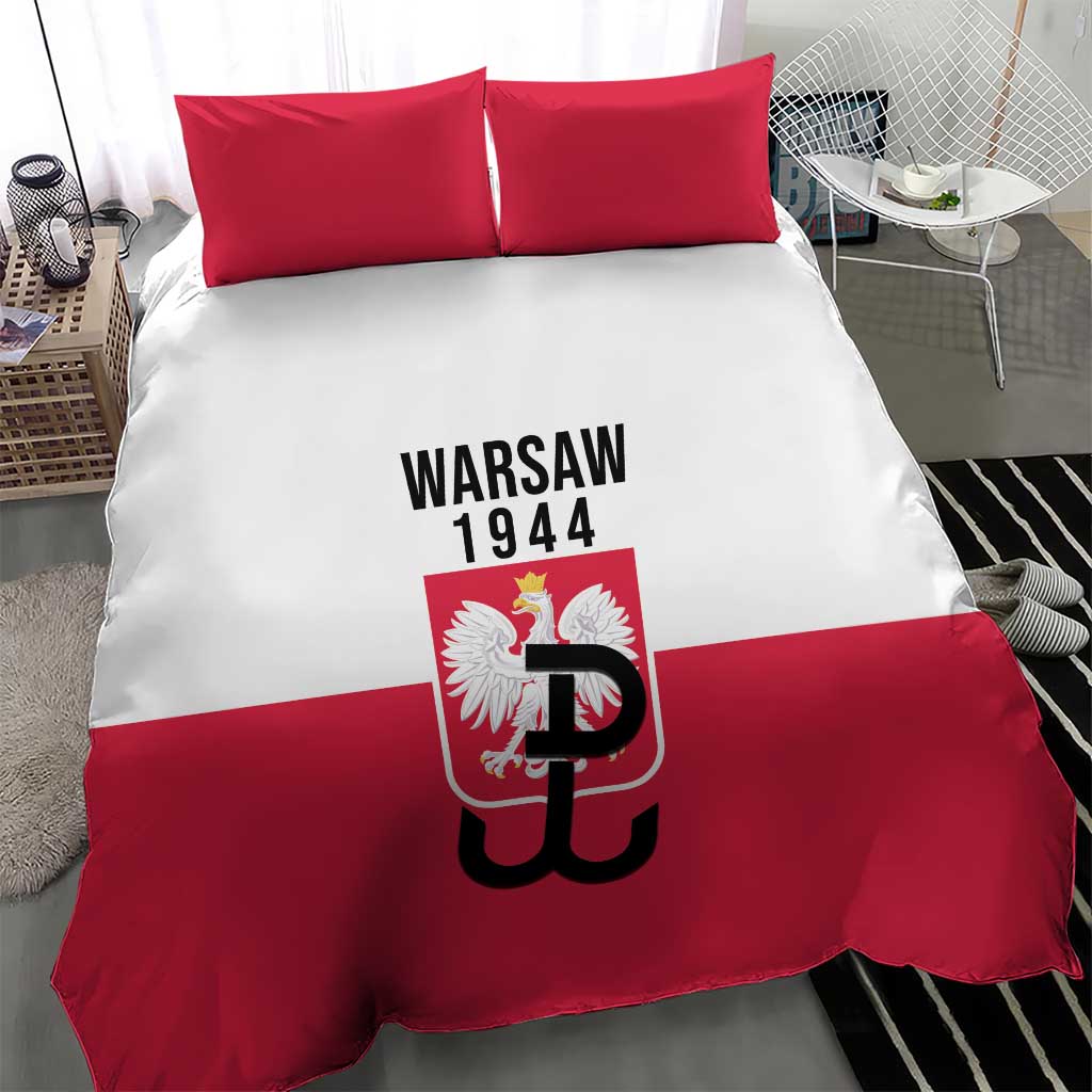 Warsaw Uprising 1944 Poland Bedding Set White Eagle Kotwica Bóg Honor Ojczyzna