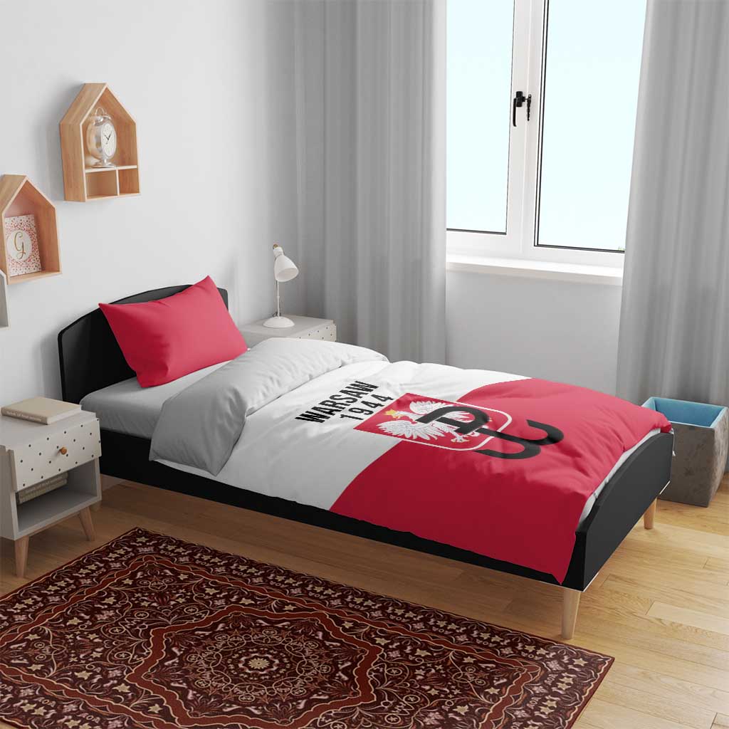 Warsaw Uprising 1944 Poland Bedding Set White Eagle Kotwica Bóg Honor Ojczyzna