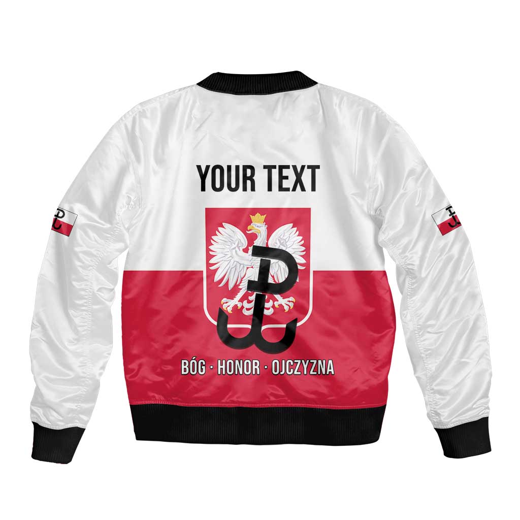 Personalized Warsaw Uprising 1944 Poland Bomber Jacket White Eagle Kotwica Bóg Honor Ojczyzna