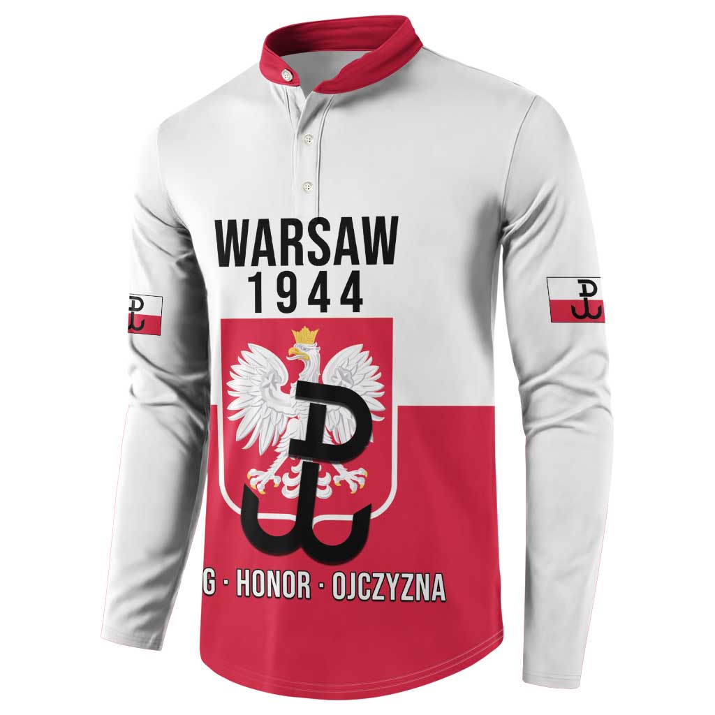 Personalized Warsaw Uprising 1944 Poland Button Sweatshirt White Eagle Kotwica Bóg Honor Ojczyzna