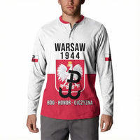 Personalized Warsaw Uprising 1944 Poland Button Sweatshirt White Eagle Kotwica Bóg Honor Ojczyzna