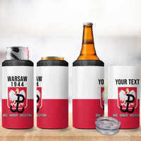 Personalized Warsaw Uprising 1944 Poland 4 in 1 Can Cooler Tumbler White Eagle Kotwica Bóg Honor Ojczyzna