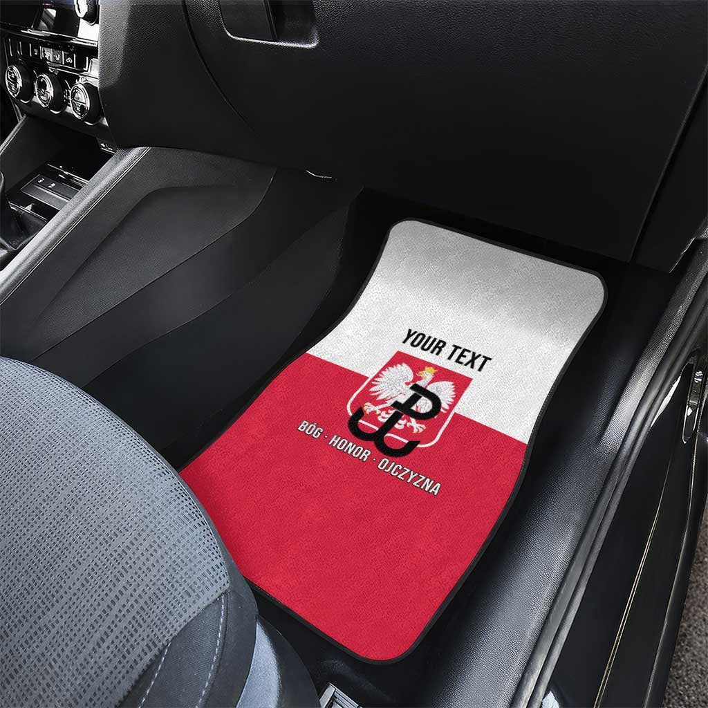 Personalized Warsaw Uprising 1944 Poland Car Mats White Eagle Kotwica Bóg Honor Ojczyzna