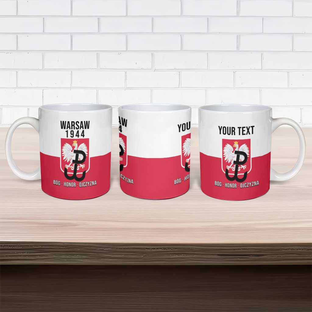 Personalized Warsaw Uprising 1944 Poland Ceramic Mug White Eagle Kotwica Bóg Honor Ojczyzna