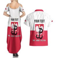 Personalized Warsaw Uprising 1944 Poland Couples Matching Summer Maxi Dress and Hawaiian Shirt White Eagle Kotwica Bóg Honor Ojczyzna