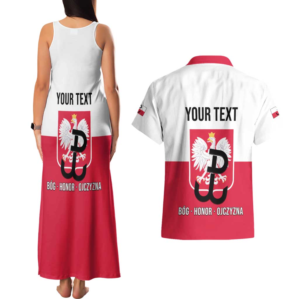 Personalized Warsaw Uprising 1944 Poland Couples Matching Tank Maxi Dress and Hawaiian Shirt White Eagle Kotwica Bóg Honor Ojczyzna