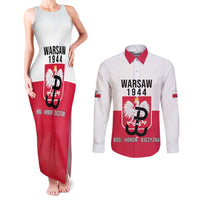 Personalized Warsaw Uprising 1944 Poland Couples Matching Tank Maxi Dress and Long Sleeve Button Shirt White Eagle Kotwica Bóg Honor Ojczyzna