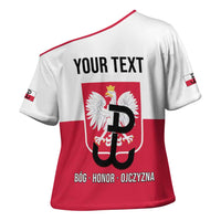 Personalized Warsaw Uprising 1944 Poland Cross Shoulder Shirt White Eagle Kotwica Bóg Honor Ojczyzna