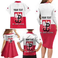 Personalized Warsaw Uprising 1944 Poland Family Matching Long Sleeve Bodycon Dress and Hawaiian Shirt White Eagle Kotwica Bóg Honor Ojczyzna