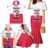 Personalized Warsaw Uprising 1944 Poland Family Matching Mermaid Dress and Hawaiian Shirt White Eagle Kotwica Bóg Honor Ojczyzna