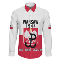 Personalized Warsaw Uprising 1944 Poland Family Matching Off The Shoulder Long Sleeve Dress and Hawaiian Shirt White Eagle Kotwica Bóg Honor Ojczyzna