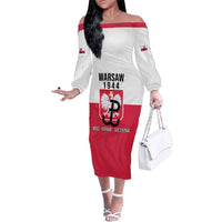 Personalized Warsaw Uprising 1944 Poland Family Matching Off The Shoulder Long Sleeve Dress and Hawaiian Shirt White Eagle Kotwica Bóg Honor Ojczyzna
