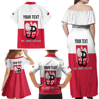 Personalized Warsaw Uprising 1944 Poland Family Matching Off Shoulder Maxi Dress and Hawaiian Shirt White Eagle Kotwica Bóg Honor Ojczyzna