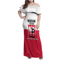 Personalized Warsaw Uprising 1944 Poland Family Matching Off Shoulder Maxi Dress and Hawaiian Shirt White Eagle Kotwica Bóg Honor Ojczyzna