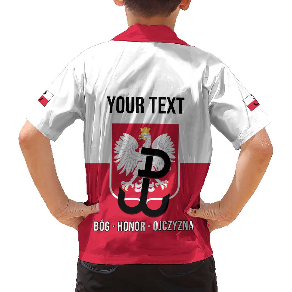 Personalized Warsaw Uprising 1944 Poland Family Matching Off Shoulder Short Dress and Hawaiian Shirt White Eagle Kotwica Bóg Honor Ojczyzna