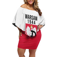 Personalized Warsaw Uprising 1944 Poland Family Matching Off Shoulder Short Dress and Hawaiian Shirt White Eagle Kotwica Bóg Honor Ojczyzna
