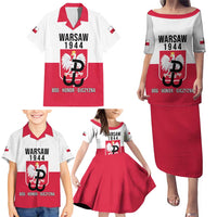 Personalized Warsaw Uprising 1944 Poland Family Matching Puletasi and Hawaiian Shirt White Eagle Kotwica Bóg Honor Ojczyzna