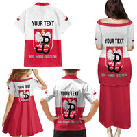 Personalized Warsaw Uprising 1944 Poland Family Matching Puletasi and Hawaiian Shirt White Eagle Kotwica Bóg Honor Ojczyzna