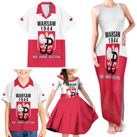 Personalized Warsaw Uprising 1944 Poland Family Matching Tank Maxi Dress and Hawaiian Shirt White Eagle Kotwica Bóg Honor Ojczyzna