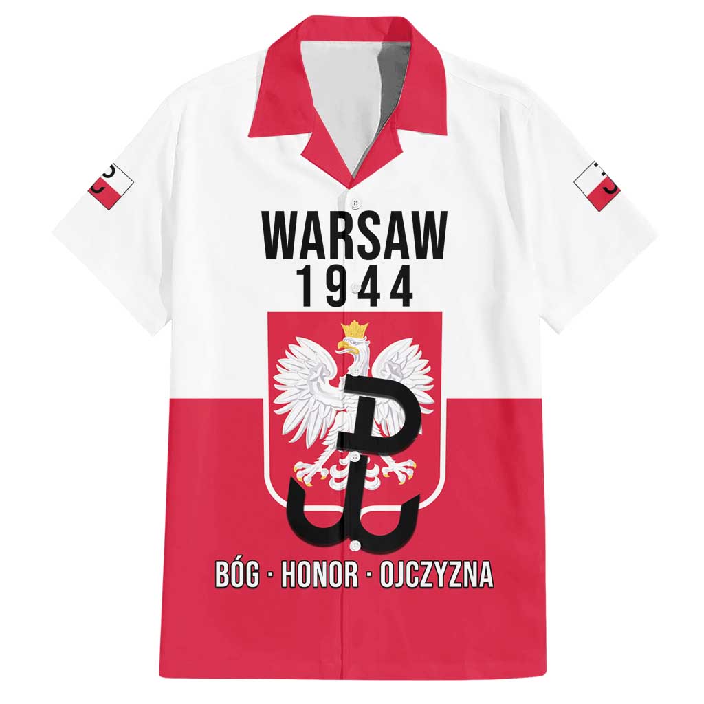 Personalized Warsaw Uprising 1944 Poland Hawaiian Shirt White Eagle Kotwica Bóg Honor Ojczyzna