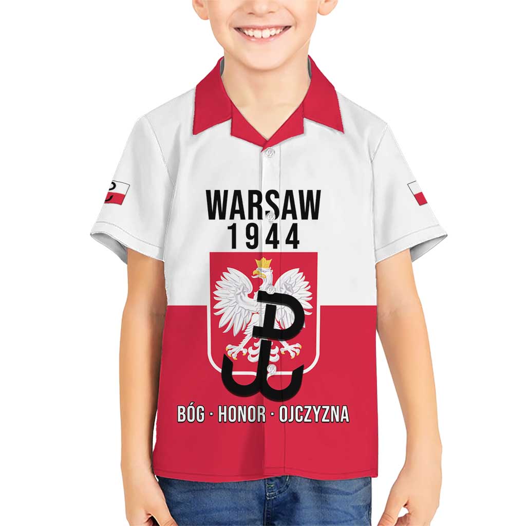 Personalized Warsaw Uprising 1944 Poland Hawaiian Shirt White Eagle Kotwica Bóg Honor Ojczyzna